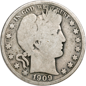 1909 Barber Half Dollar, Circulated Main Image