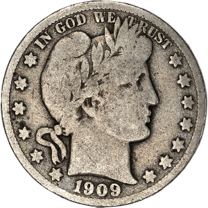1909-S Barber Half Dollar VG#2 Main Image