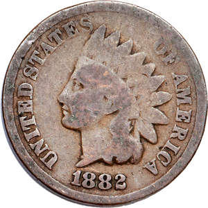 1882 Indian Head Cent, Variety 3, Bronze CIRC Main Image