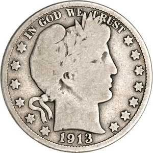 1913 Barber Silver Half Dollar Main Image