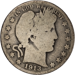 1913-S Barber Half Dollar CIRC Main Image