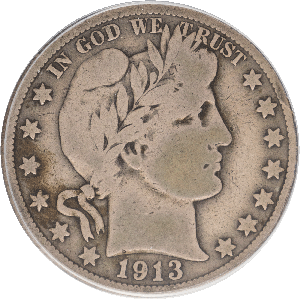 1913-S Barber Slv Hlf Dollar ANACS VG#2 Main Image