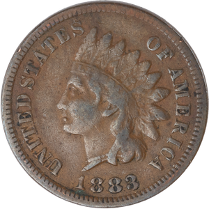 1883 Indian Head Cent, Variety 3, Bronze Main Image