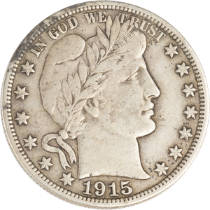 1915-S Barber Silver Half Dollar Main Image