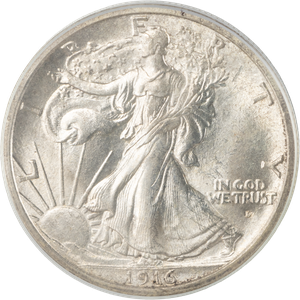 1916-D Liberty Walking Half Dollar Main Image