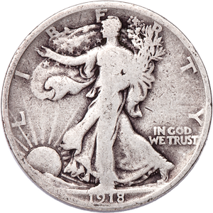 1918 Liberty Walking Silver Half Dollar Main Image