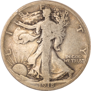 1918-D Liberty Walking Silver Half Dollar Main Image