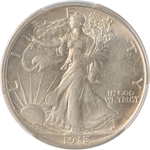 1918-D Liberty Walking Silver Half Dollar Main Image