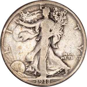 1918-S Liberty Walking Silver Half Dollar Main Image