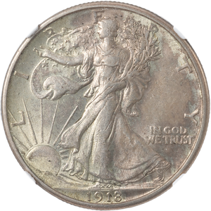 1918-S Lib Walking Silver 50C NGC   AU58 Main Image