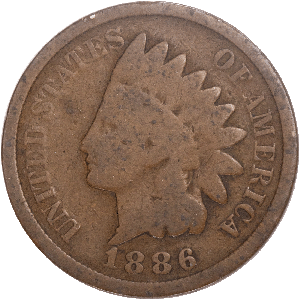 1886 Indian Head Cent, Variety 3, Bronze, Obverse 1 Main Image