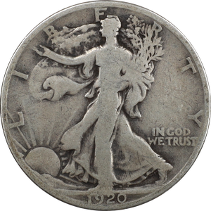 1920-S Liberty Walking Silver Half Dollar Main Image