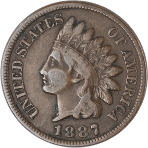 1887 Indian Head Cent, Variety 3, Bronze Main Image