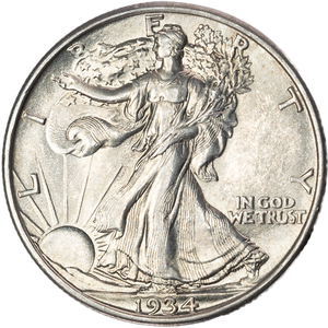 1934 Liberty Walking Silver Half Dollar Main Image