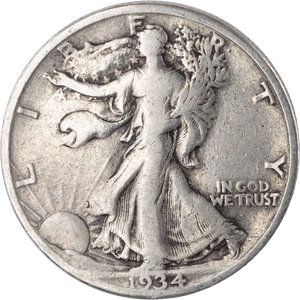 1934-S Liberty Walking Silver Half Dollar Main Image