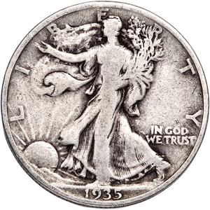 1935 Liberty Walking Half Dollar, Circulated Main Image