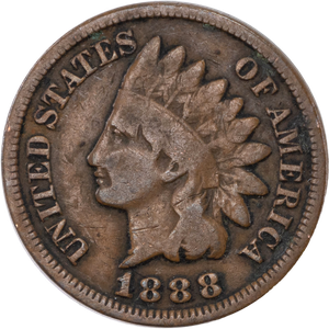 1888 Indian Head Cent, Variety 3, Bronze Main Image