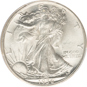 1936 Liberty Walking Half Dollar, PCGS Certified, Very Choice Uncirculated, MS64 Main Image