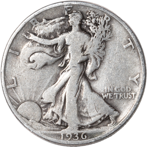 1936-D Liberty Walking Half Dollar VG Main Image
