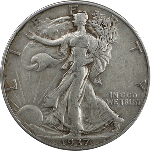 1937 Liberty Walking Half Dollar VF Main Image