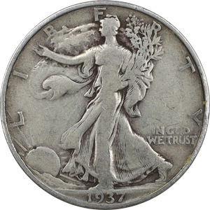 1937-S Liberty Walking Half Dollar VG Main Image