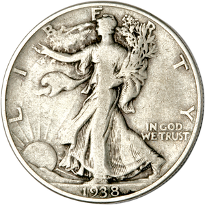 1938-D Liberty Walking Half Dollar VG Main Image