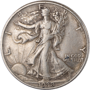 1938-D Liberty Walking Silver Half Dollar Main Image