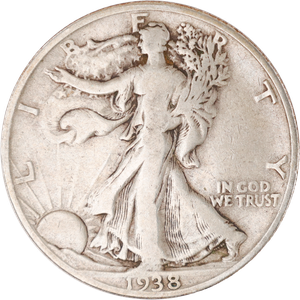 1938-D Liberty Walking Half Dollar, Very Good #2 Main Image