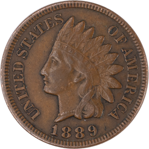 1889 Indian Head Cent, Variety 3, Bronze VF Main Image