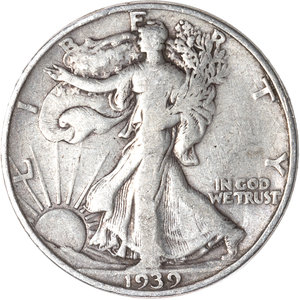 1939-D Liberty Walking Half Dollar VG Main Image