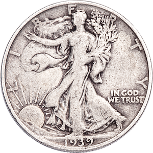 1939-S Liberty Walking Silver Half Dollar Main Image