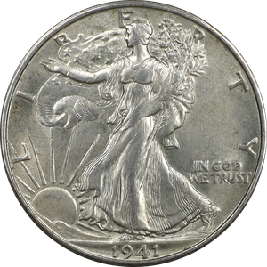 1941-S Liberty Walking Half Dollar AU50 Main Image