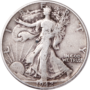 1942 Liberty Walking Half Dollar VG Main Image
