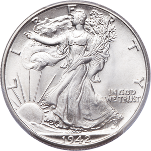 1942 Liberty Walking Silver Half Dollar Main Image