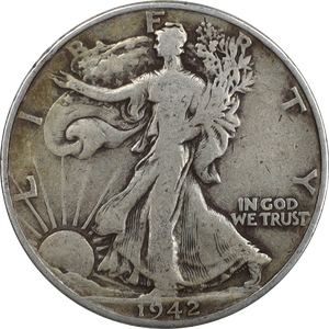 1942-D Liberty Walking Half Dollar VG Main Image