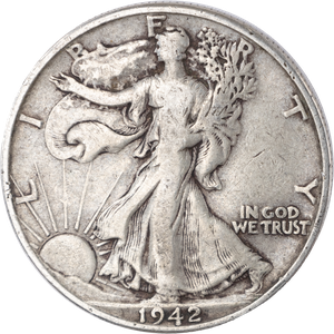 1942-D Liberty Walking Half Dollar F Main Image