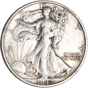 1942-S Liberty Walking Half Dollar VF Main Image