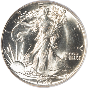1943 Liberty Walking Half Dollar MS65 Main Image