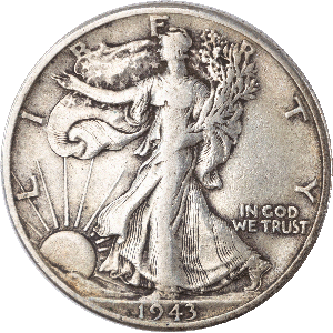 1943-D Liberty Walking Half Dollar VF Main Image