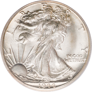 1944-D Lib Walking Silver 50C ANACS MS64 Main Image