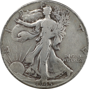1945 Liberty Walking Silver Half Dollar Main Image