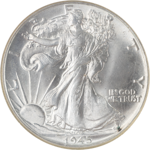 1945 Lib Walking Silver 50C NGC     MS62 Main Image