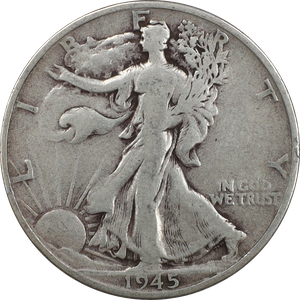 1945-S Liberty Walking Half Dollar VG Main Image