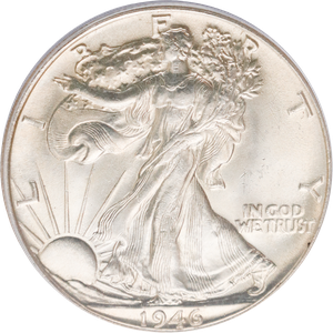 1946 Lib Walking Silver 50C ANACS   MS64 Main Image