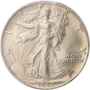 1946 Lib Walking Silver 50C ANACS   MS64 Main Image