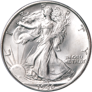 1946-D Liberty Walking Half Dollar Main Image
