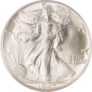1947 Lib Walking Silver 50C PCGS    64#2 Main Image