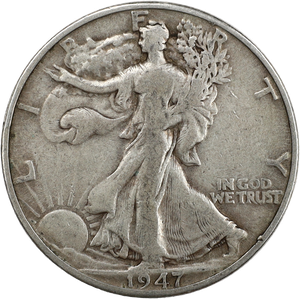 1947-D Liberty Walking Half Dollar VG Main Image
