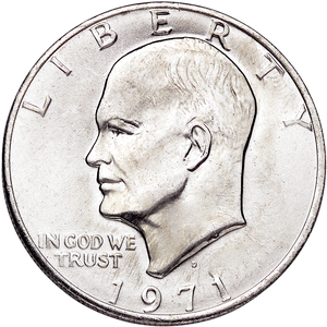 1971-D Eisenhower Dollar, Copper-Nickel Clad MS60 Main Image