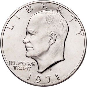 1971-S Eisenhower Dollar, Silver Clad MS60 Main Image